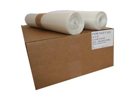WHITE BIN LINER 43X79X120CM 75MU X100(N)